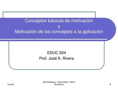 Ppt Conceptos B Sicos De Motivaci N Y Motivaci N De Los Conceptos A