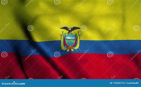 Bandera Ecuador Ondeando En El Viento Bandera Nacional De Ecuador Signo De Ilustración Ecuador