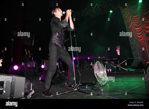 Singer Brett Anderson Of British Rock Band Suede Performs At A Concert