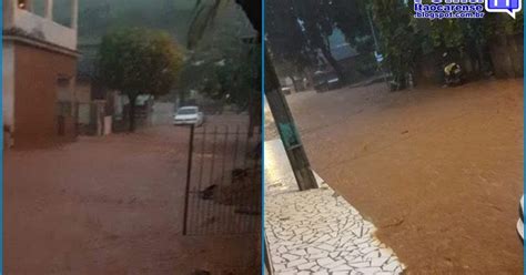 Ruas alagam após forte chuva em Laranjais