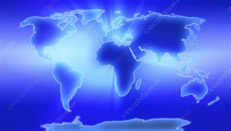 World map illustrating the 7 continents - Stock Image - F011/8897 ...