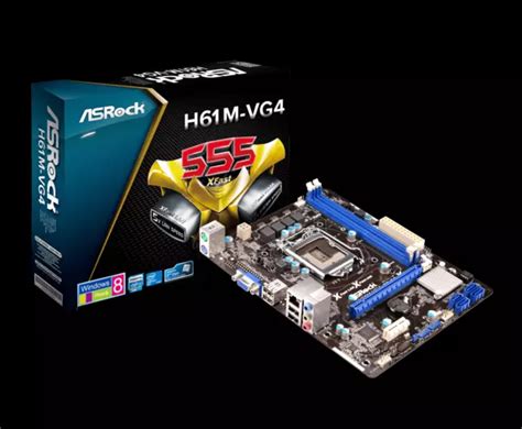 ASROCK H61M VG4 LGA1155 MATX Sandy Bridge Motherboard With Backplate IO