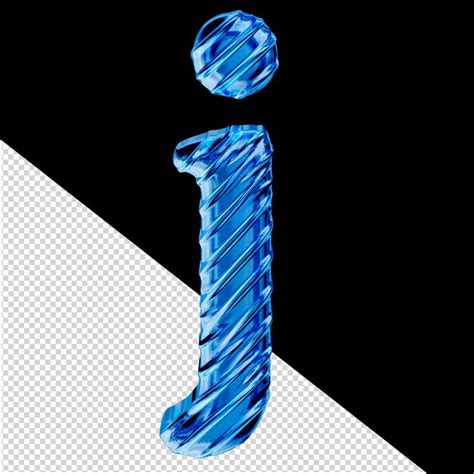 Premium PSD Ribbed Blue Ice Symbol Letter J