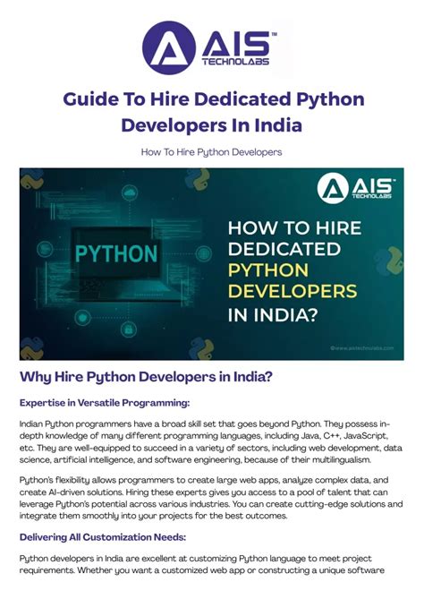 PPT Guide To Hire Dedicated Python Developers In India PowerPoint