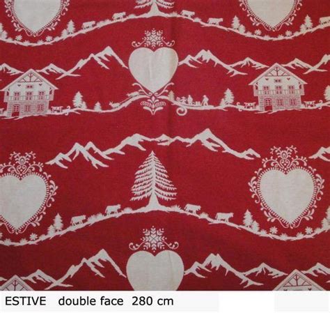 Tissu Montagne Estive Rouge Deco Montagne Tissu F Licitation