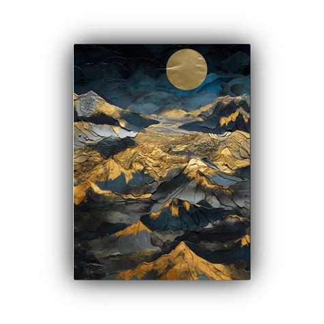 Cuadro Decorativo De Paisaje Montañas Y Cielo Azul En Pintura DecoCuadros