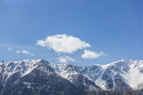 Fototapeta Granatowy Niebieski Mountains Snow Tops Fototapety