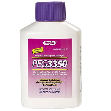 Peg3350 Polyethylene Glycol Unflavored Laxative Powder 17 9 Oz