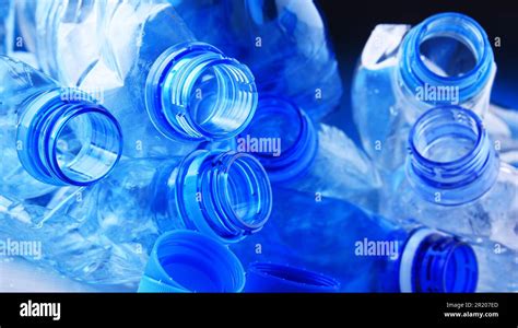 Composition With Empty Mineral Water Bottles Plastic Waste Stock Photo