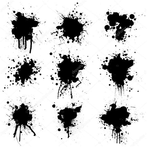 Collection Ink Splat Stock Vector Image By Nicemonkey