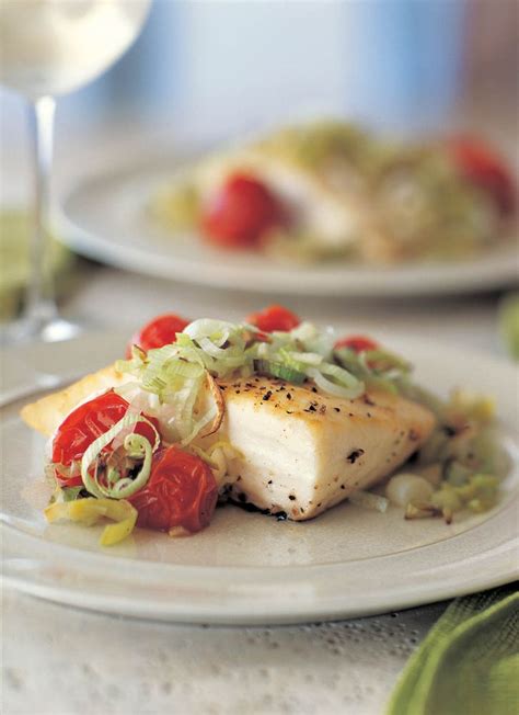 Halibut With Tomatoes And Leeks From The Weeknight Cook By Brigit Binns