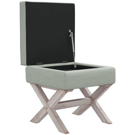 Tabouret De Rangement X X Cm Velours Gris Clair