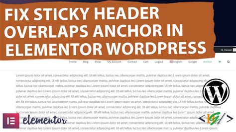 How To Fix Sticky Header Overlaps Menu Anchor In Elementor WordPress