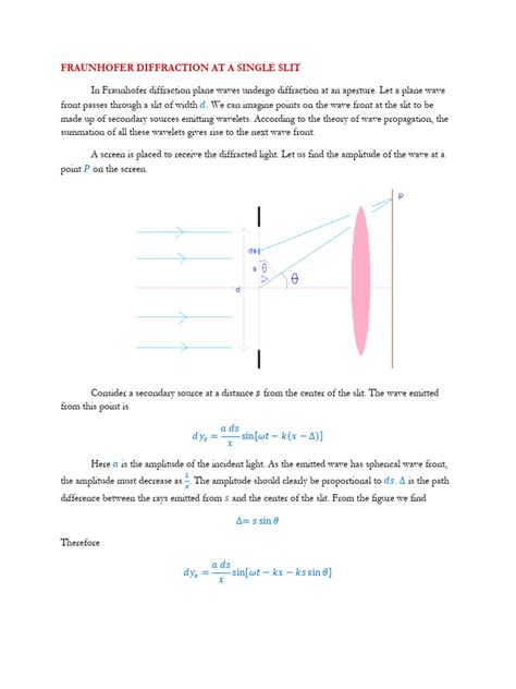 Fraunhofer Diffraction Single Slit Pdf