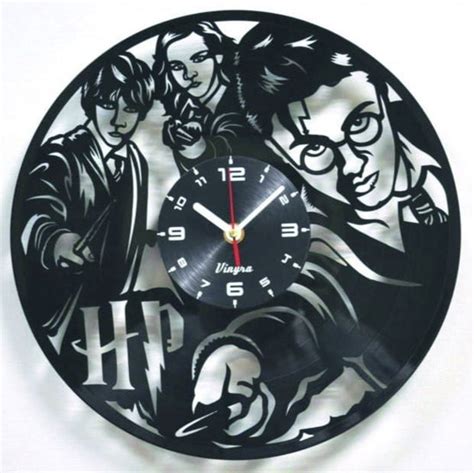 Laser Cut Harry Potter Vinyl Record Wall Clock Free Vector Dezin