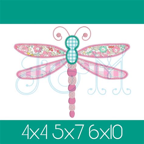 Dragonfly Zig Zag Stitch Applique Vintage Style Machine Etsy