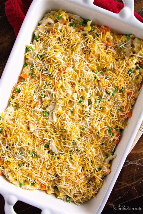 Cheesy Chicken Noodle Casserole Julies Eats And Treats