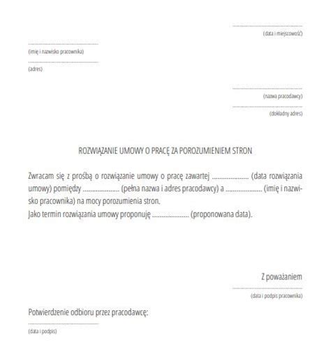 Wypowiedzenie Umowy O Prac Pdf Przez Pracodawc Formularzeumow Pl Hot