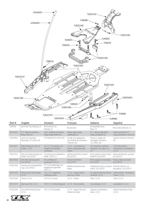 Team Losi Racing 22 3.0 - Exploded View & Parts List