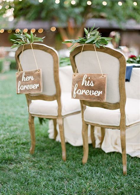 Her Forever And His Forever Wedding Chair Signs Vintage Wedding Signs