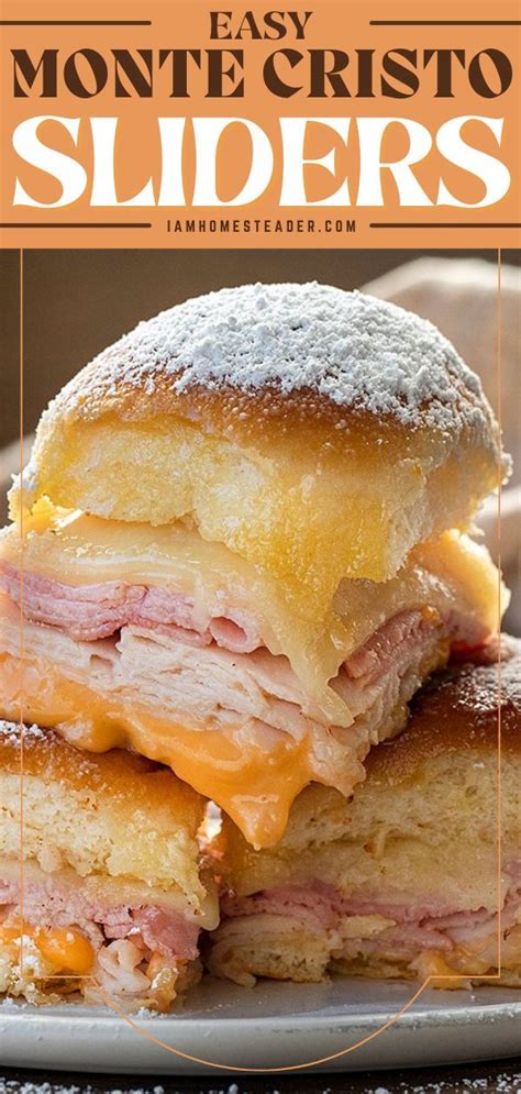 Monte Cristo Sliders Recipe Sliders Recipes Hawaiian Rolls Monte