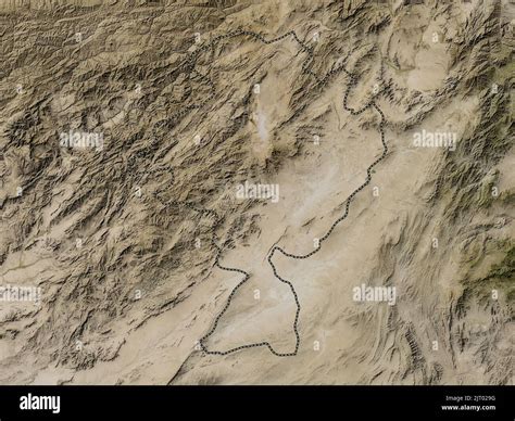 Ghazni, province of Afghanistan. Low resolution satellite map Stock ...