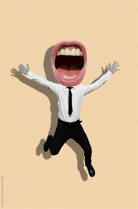 A Man With A Screaming Mouth Instead Of A Head By Stocksy Contributor