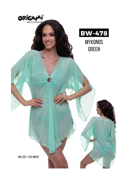 Mykonos Green Bw Origami Bikini Strandruha