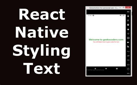 How To Style Text In React Native Geekscoders