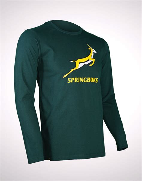 Springbok Mens L S Logo Tee The Sharks Durban