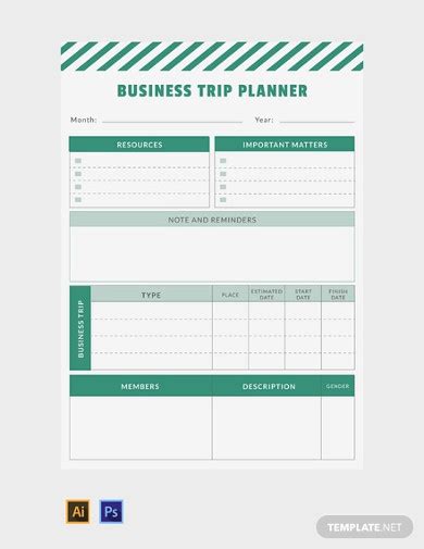 Trip Planner 11 Examples Format Photoshop Illustrator Pdf