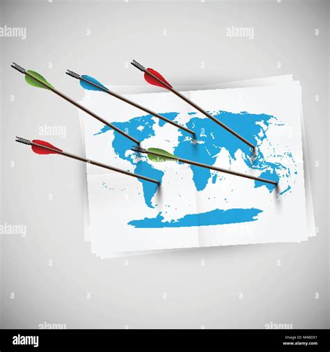 World Map With Arrows Vector Stock Vector Image Art Alamy