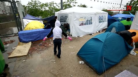 Paris E Dans Le Camp De Migrants Des Jardins D Ole Fdesouche