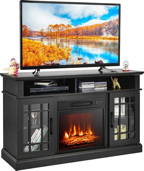 Amazon Tangkula Fireplace Tv Stand For Tvs Up To Inch With