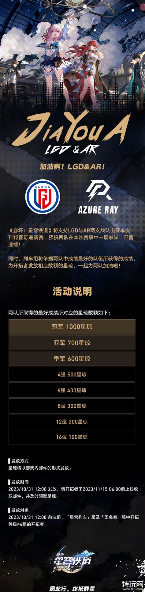 夺冠发1000星琼《崩铁》赞助lgd与ar两支dota2中国战队出征ti12特玩网