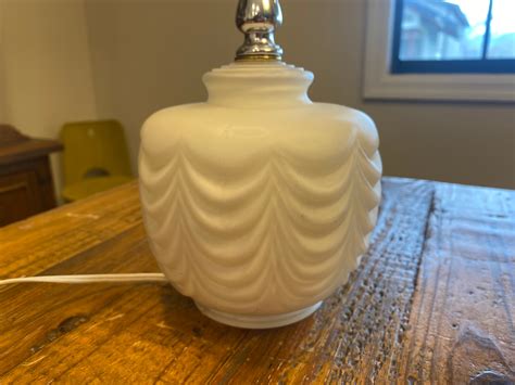 Vintage Frosted Glass Lamp Small Vintage Lamp Antique Lamp Etsy