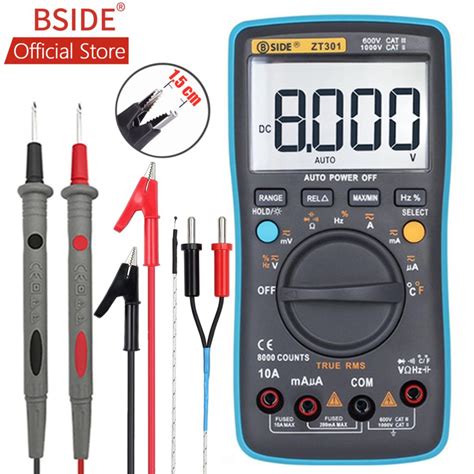 Promo Bside Zt302 Digital Multimeter 8000 9999 Counts True Rms Multifunction Acdc Voltage