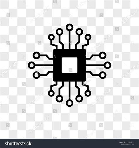 Microchip Vector Icon On Transparent Background Stock Vector Royalty