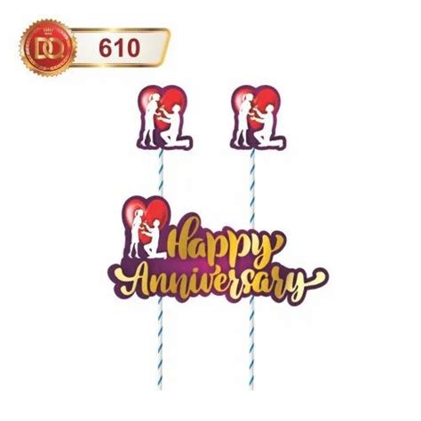 1 Single Piece Premium Happy Anniversary Cake Topper Packaging Type