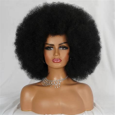 Perruque Afro Bouffante Avec Frange Pour Femme Perruques Bob Courtes