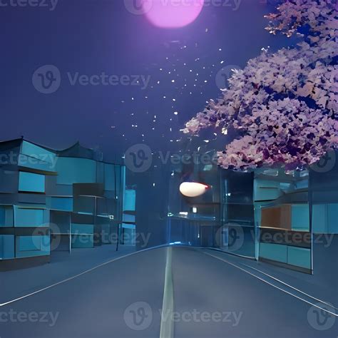 Town - Night, Anime background 11194544 Stock Photo at Vecteezy