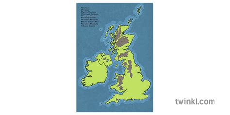 Royaume Uni Carte Des Montagnes Illustration Twinkl