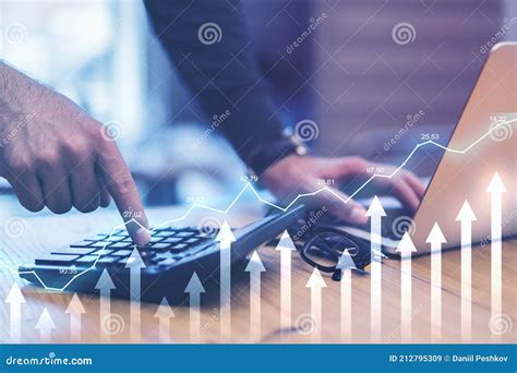 Stock Market Analysis Concept With Digital Graphs And Arrows And