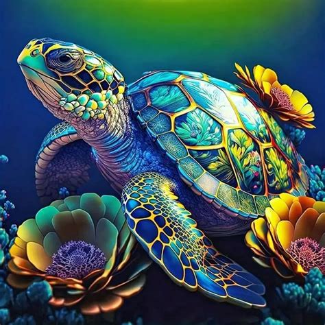 Jfyhab Turtle Diamond Art Painting Kits For Adults Full Drill Turtle