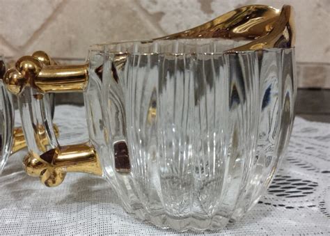 Vintage Jeannette Glass Sugar And Creamer National Gold Etsy