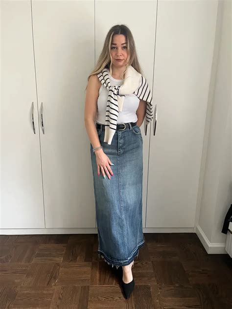 Jean Maxi Skirt Outfits