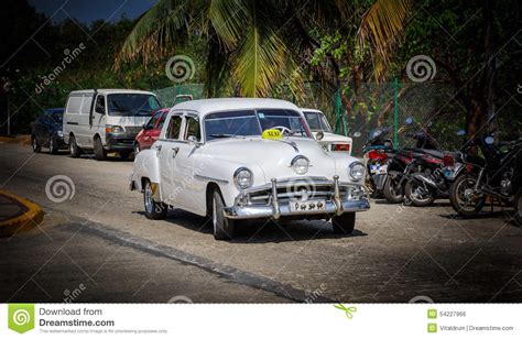 Amazing Beautiful Retro Vintage Classic Car On The Road Stock Photo