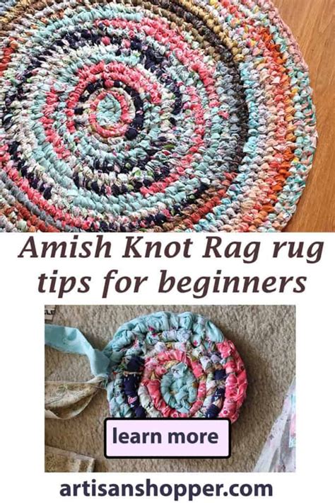 An Image Of A Rug With The Words Amish Knot Rag Rug Tips For Beginners