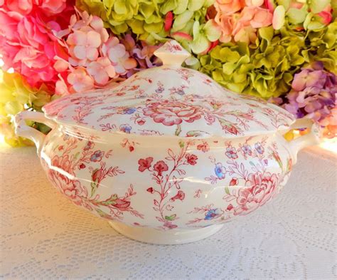 Beautiful Johnson Brothers Tureen Rose Chintz Pink Johnsonbrothers