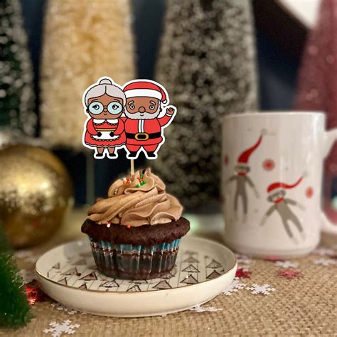 Buy Mrs And Mr Clause Cupcake Toppers Santa Cupcake Toppers Christmas